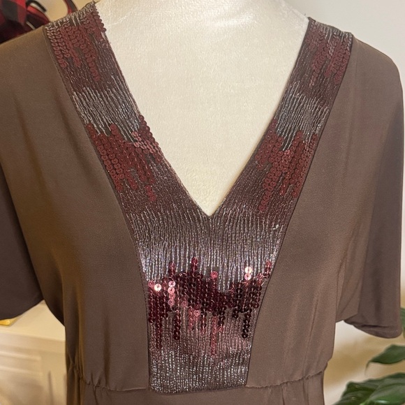 Antthony Original Brown Blouse with Sequin Detail - Picture 3 of 7
